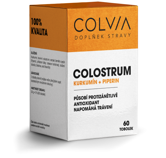 Colvia COLOSTRUM IgG 40 + KURKUMIN + PIPERIN 60 kapslí